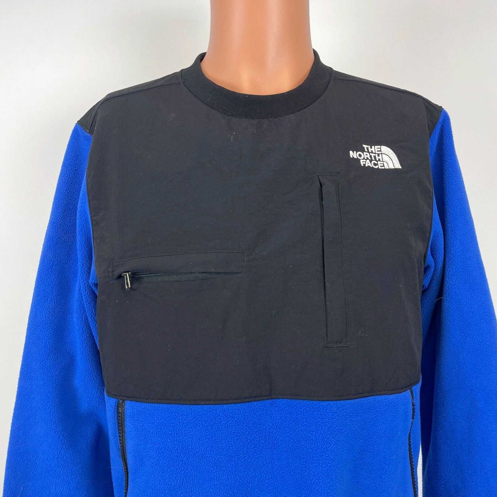 image of The North Face Denali Fleece Crewneck Sweatshirt Embroidered Size S in White, Men's