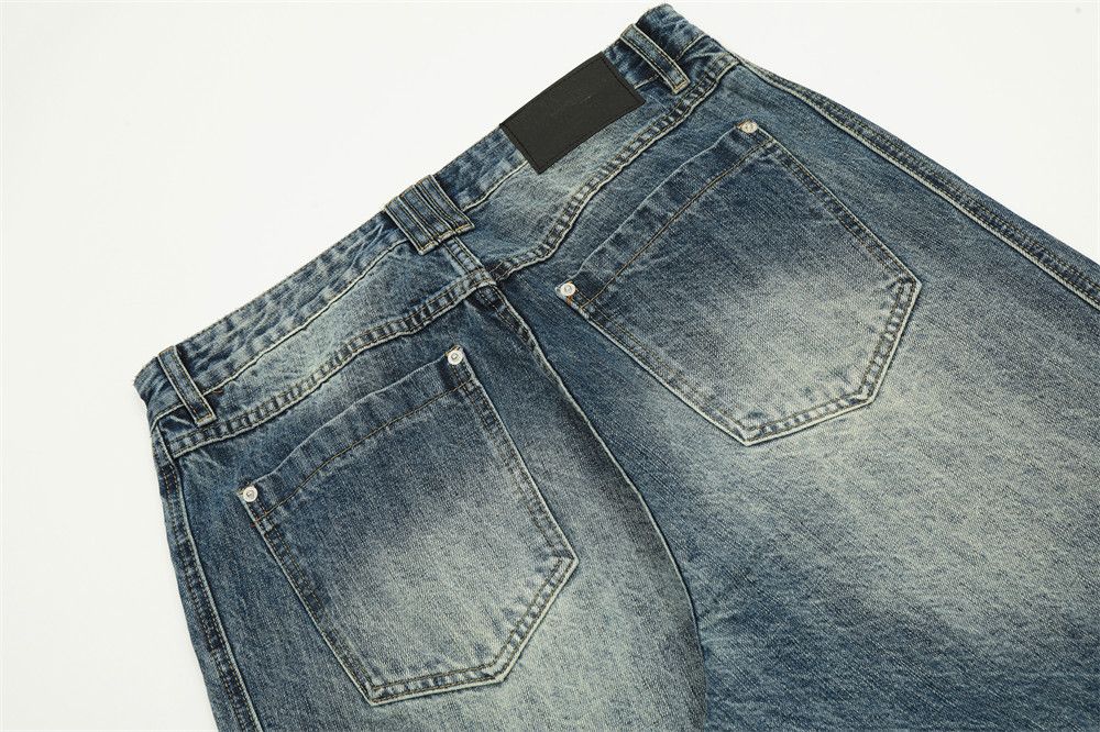 Japanese Brand × Jean Men's patchwork distressed washed gradient loose jeans Size US 34 / EU 50 - 6 Thumbnail