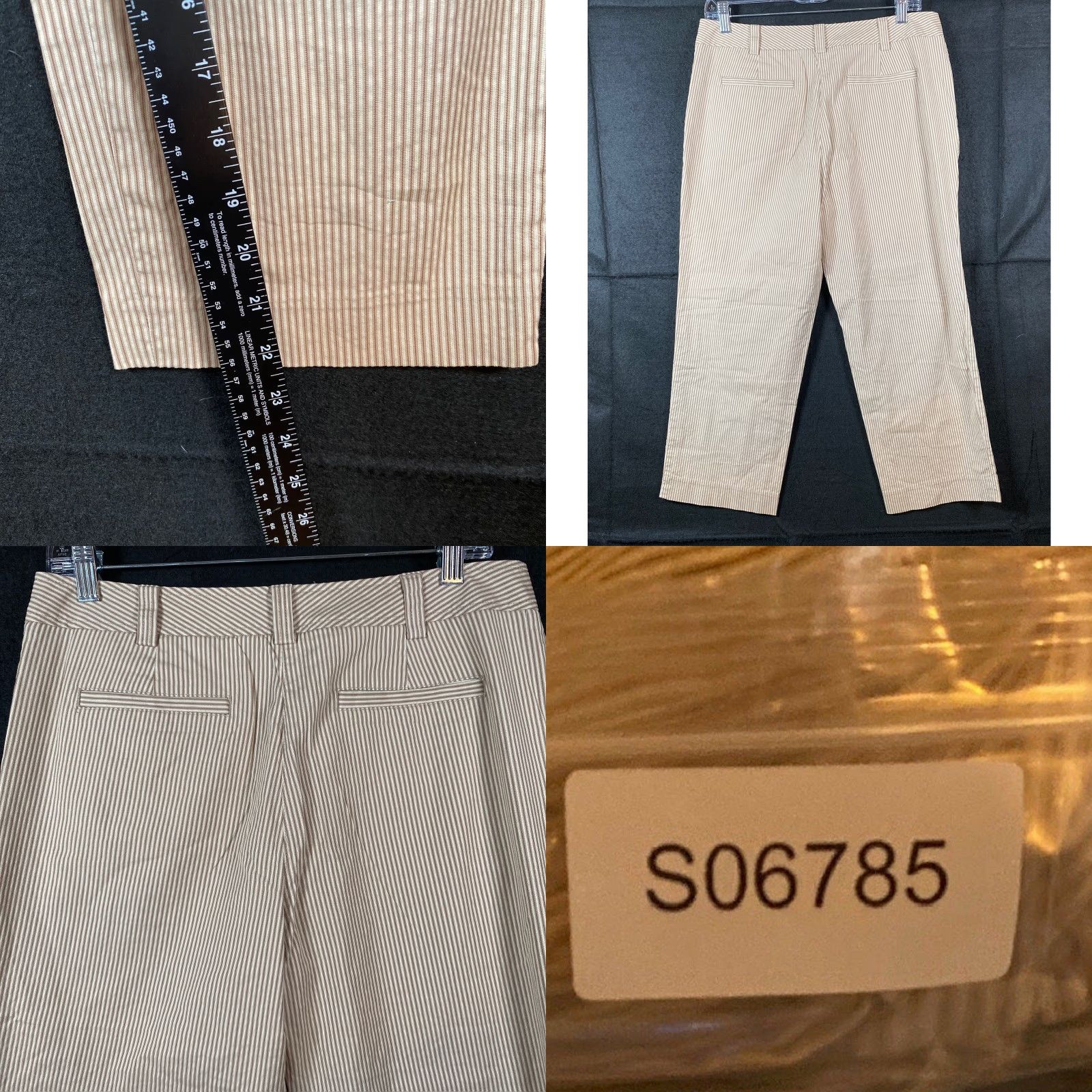 Talbots Talbots Womens Pants Tan Rust Striped Petite Mid Rise Cropped Capri Stretch 8P Size 24" / US 00 / IT 34 - 8 Thumbnail