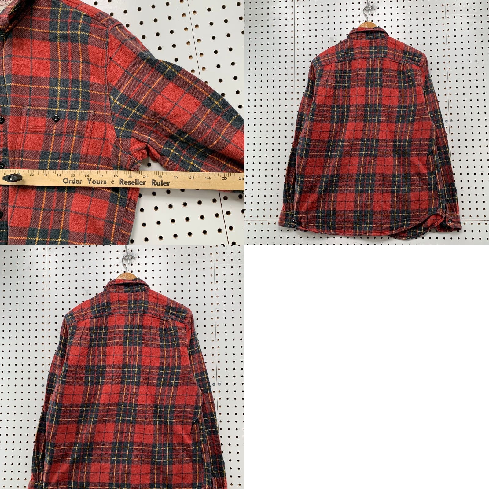 Wallace & Barnes VINTAGE Wallace & Barnes Flannel Button Shirt Mens Large Red Plaid Work Lumberjack Size US L / EU 52-54 / 3 - 8 Thumbnail