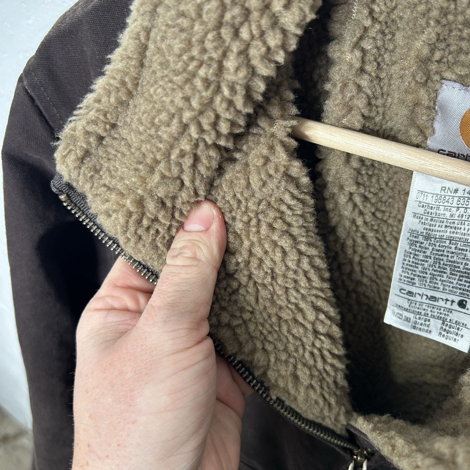 Carhartt Vintage Carhartt Sherpa-Lined Jacket “Dark Brown” WJ022 DKB Size L / US 10 / IT 46 - 9 Thumbnail