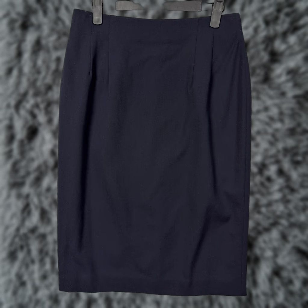 Nordstrom VINTAGE Classiques for Nordstrom Skirt Womens 10 Blue Wool Lined Pencil Career Office Size 32" / US 10 / IT 46 - 1 Thumbnail