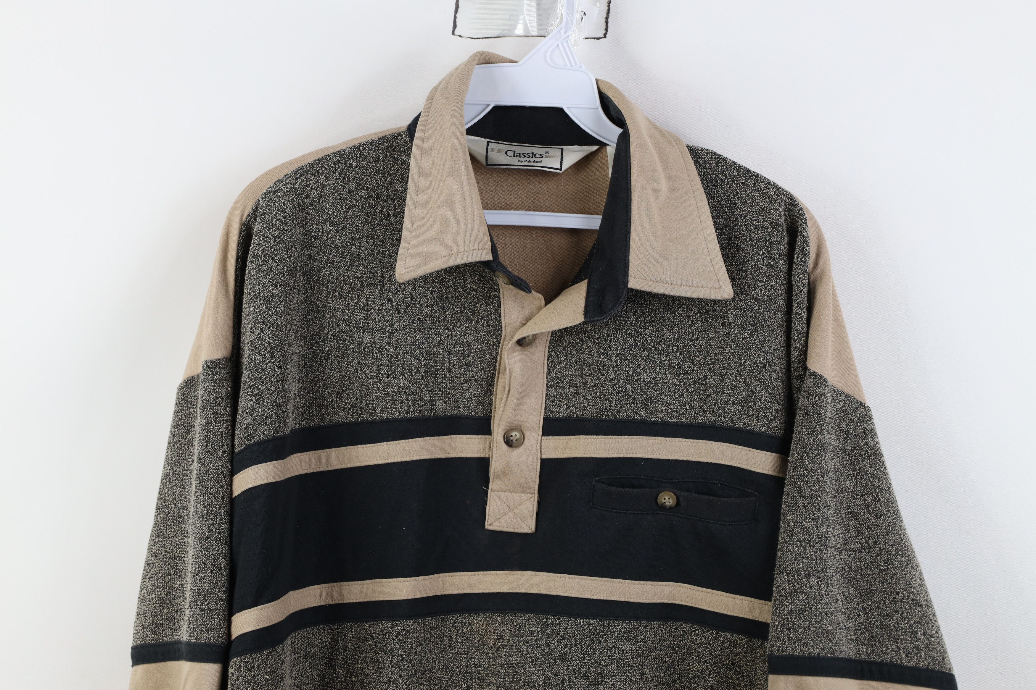 Vintage Vintage 90s Streetwear Striped Pullover Long Sleeve Polo Size US L / EU 52-54 / 3 - 2 Thumbnail