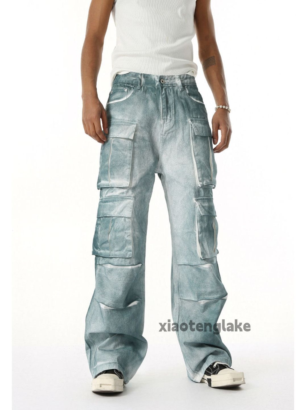 Jean × Vintage Unisex washed faded cleanfit yuppie y2k cargo pants Size US 32 / EU 48 - 11 Thumbnail