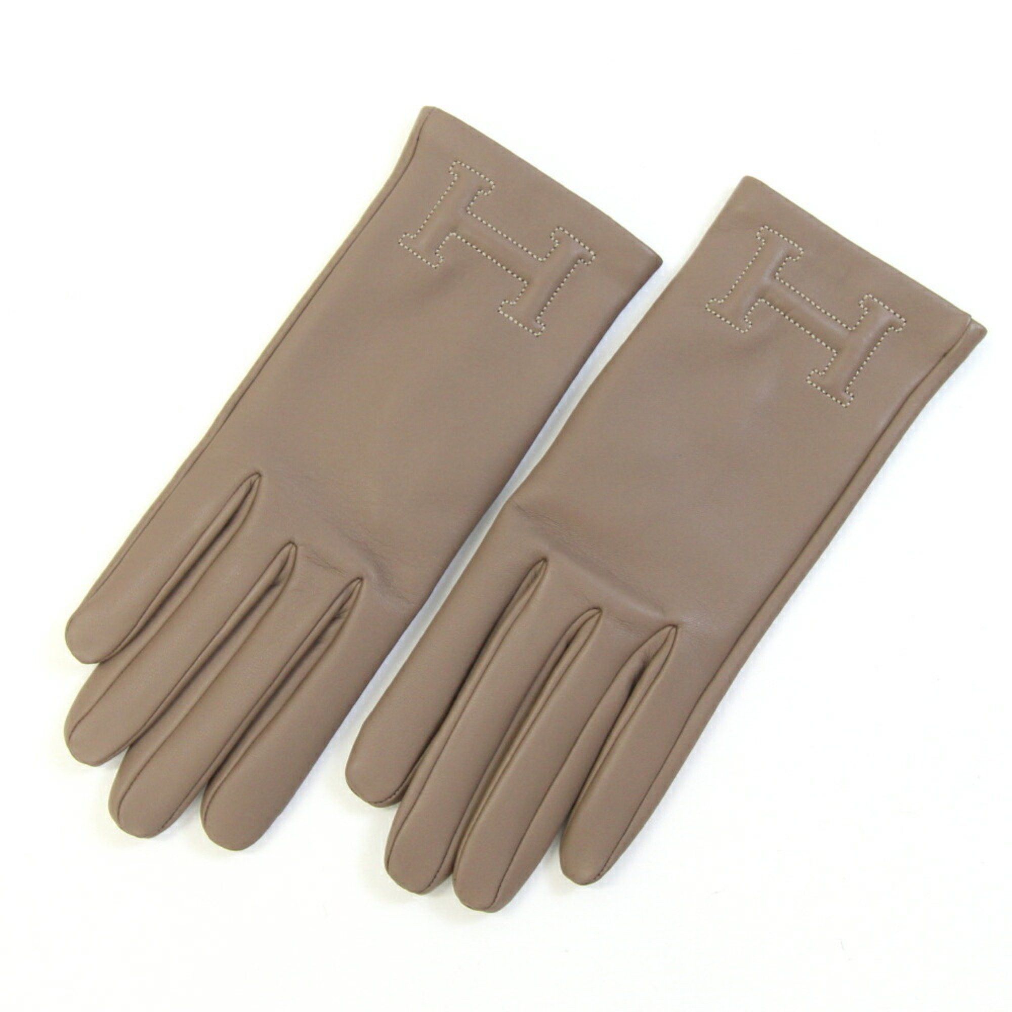 Hermes Hermes Gloves Bastille Etoupe Lambskin Cashmere Size 6.5 H Women's HERMES Size ONE SIZE - 1 Thumbnail