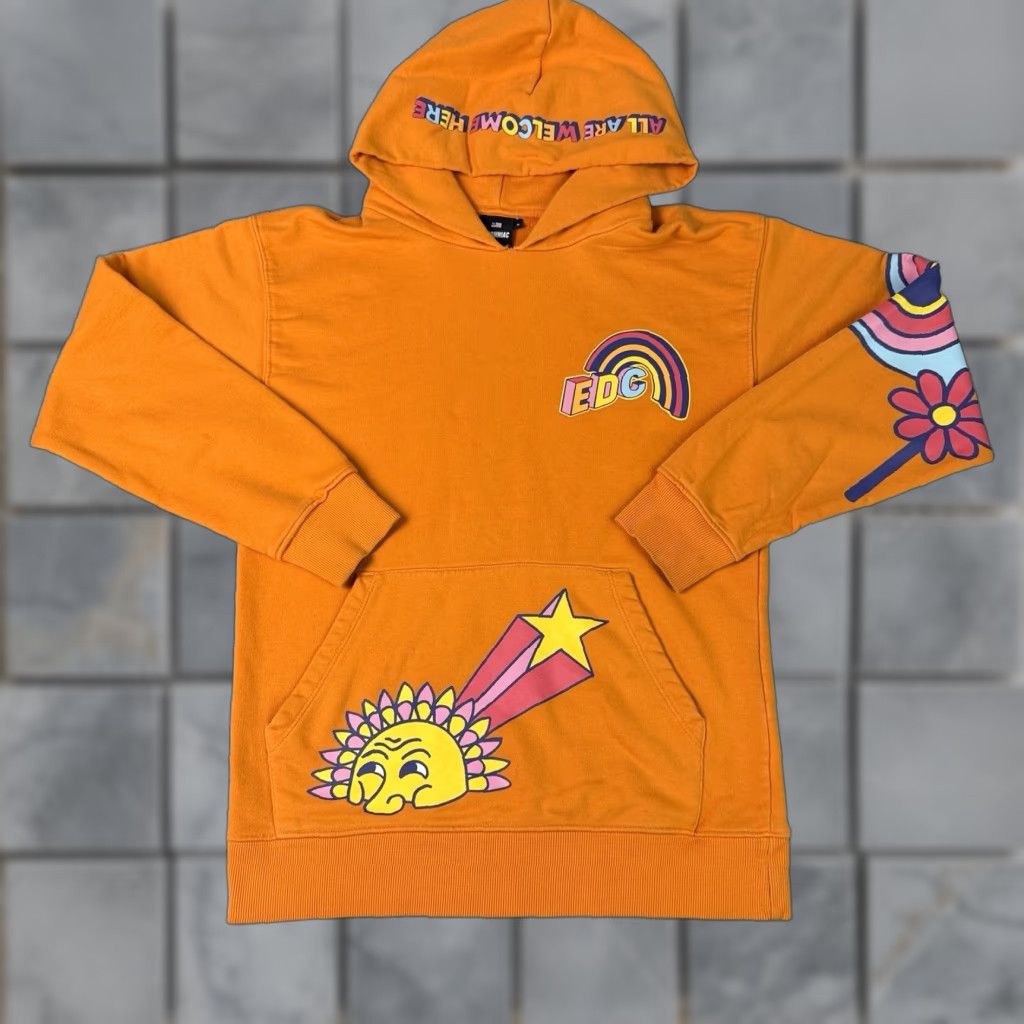 Rainbow VINTAGE Insomniac EDC Hoodie Adult Small Orange Rainbow EYE Sweatshirt AOP Rave Rare S Size US S / EU 44-46 / 1 - 1 Thumbnail