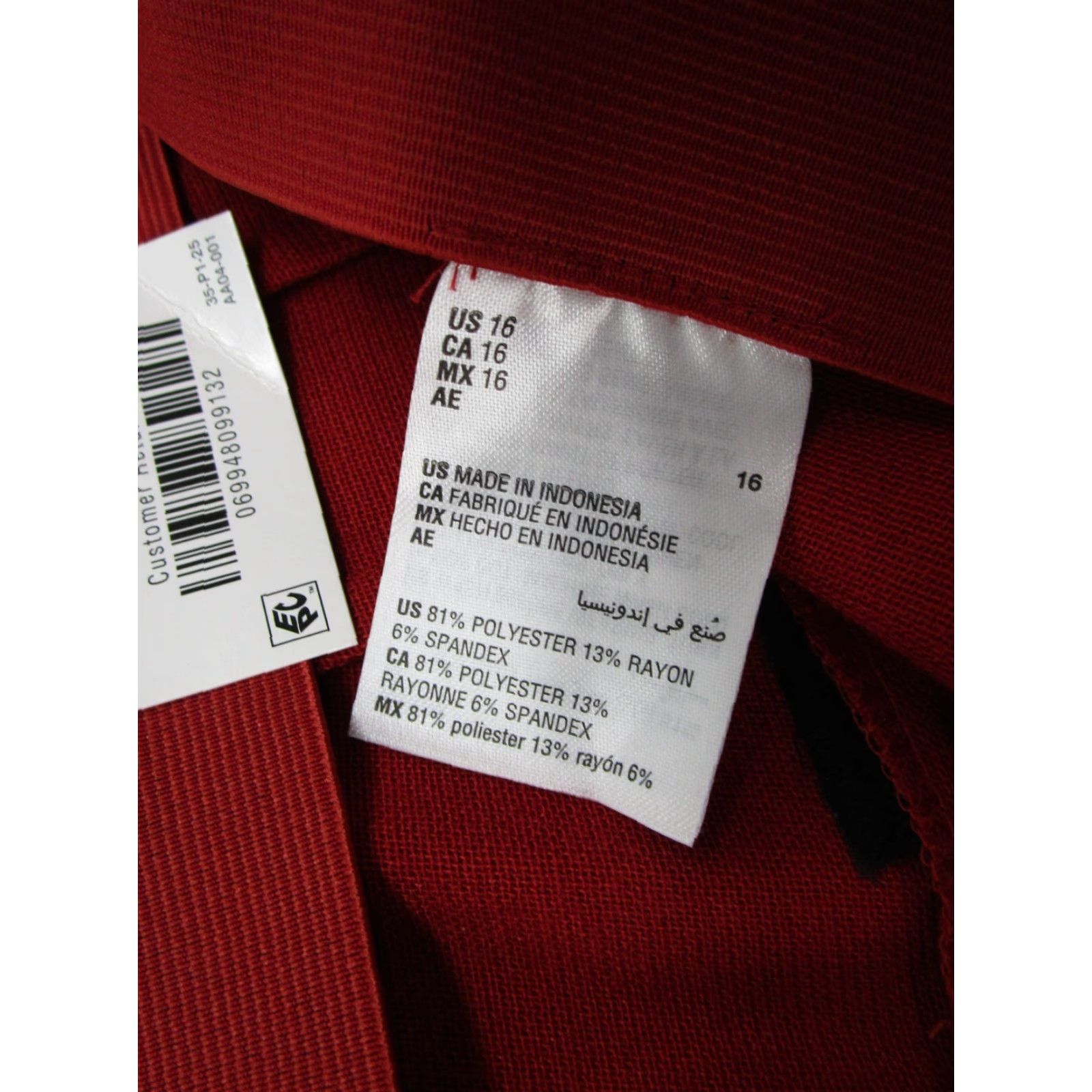 Alfani Alfani Belted Wide Leg Capri Culotte Burgundy Pants Women's SZ 16 Boho NEW Size 38" / US 16 / IT 52 - 4 Thumbnail