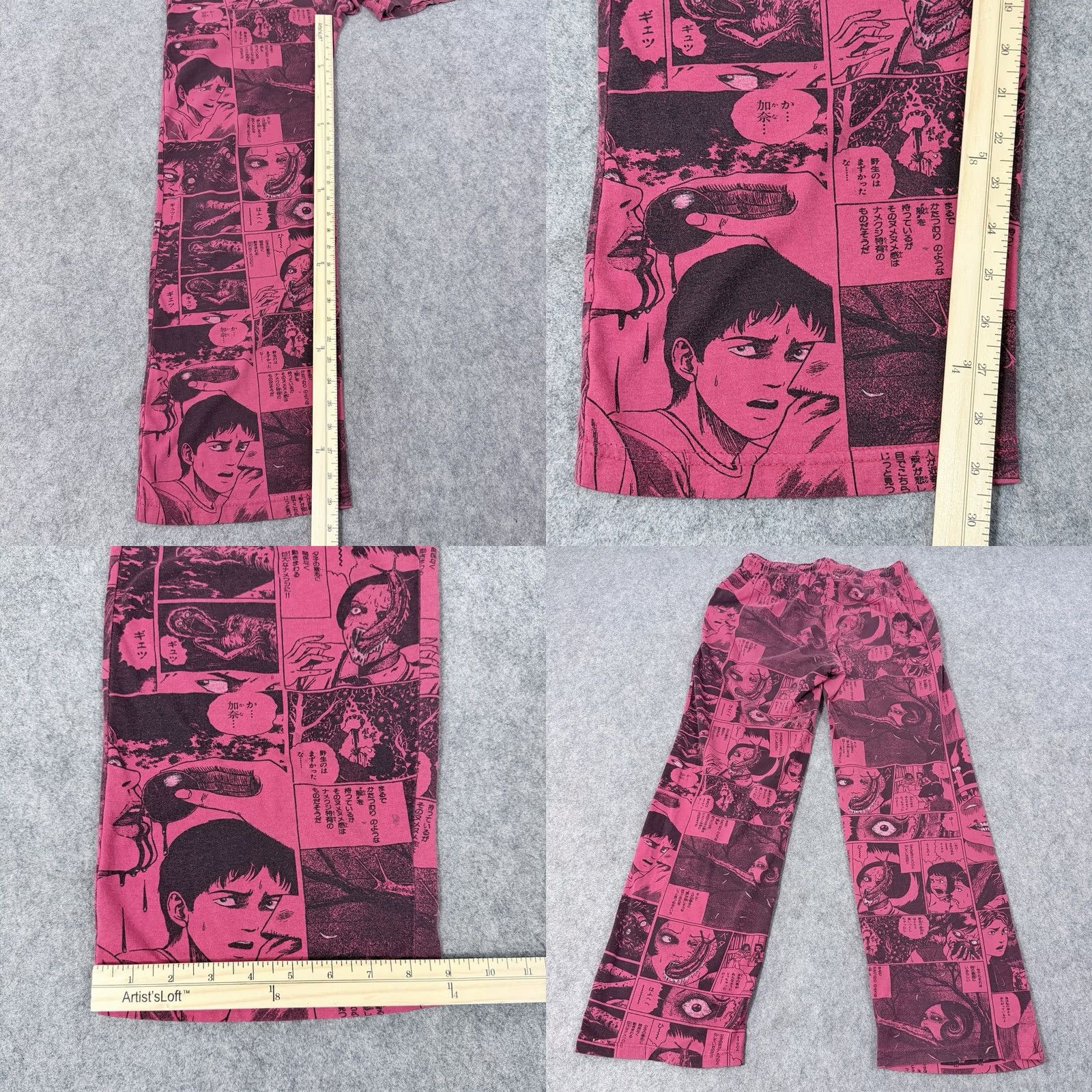 Vintage Junji Ito Collection Pajama Pants Unisex Adult Sz Small Red Anime Cartoon Size US 29 - 10 Thumbnail