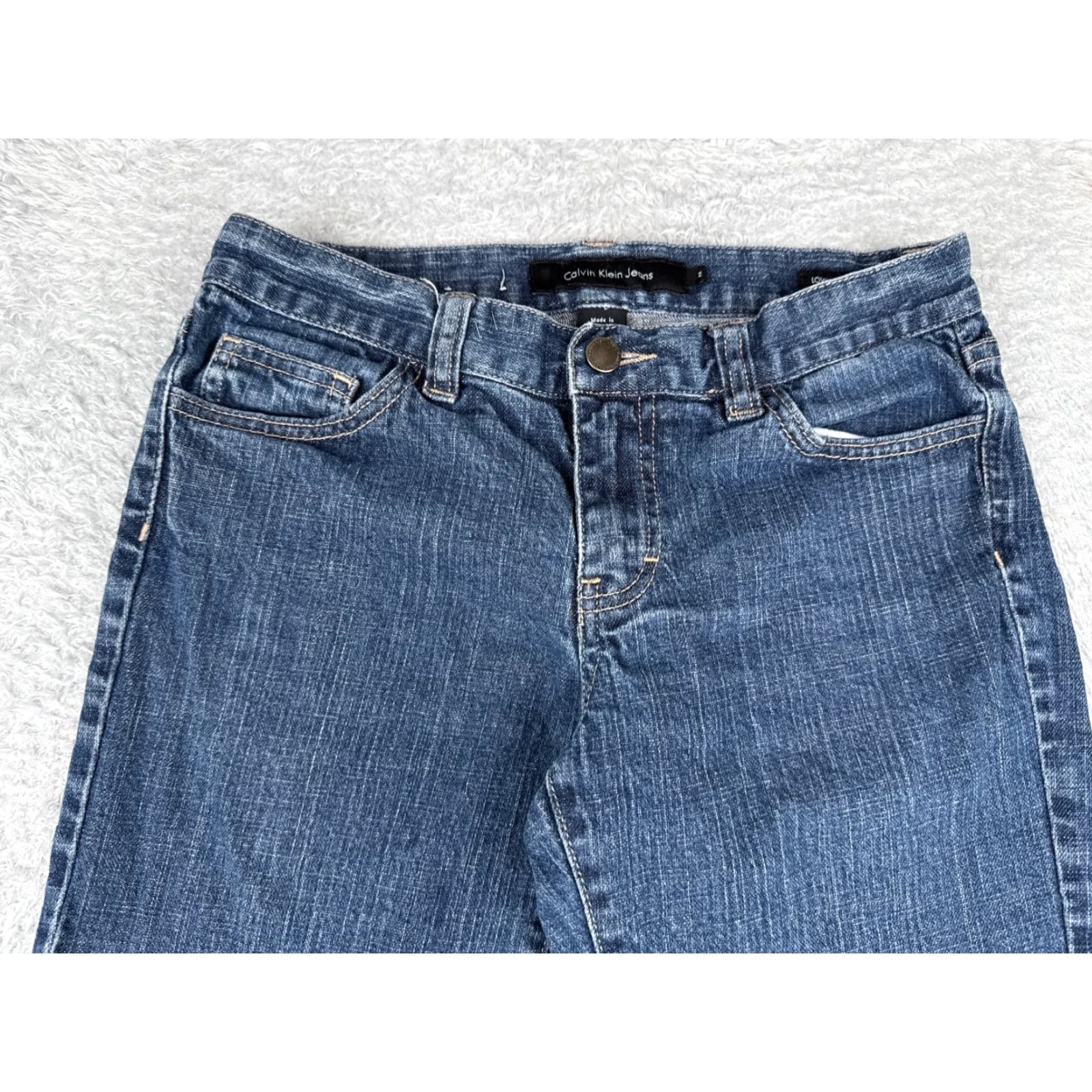 Calvin Klein VINTAGE Calvin Klein Jeans Women Blue Low Rise Flare Denim Bootcut 2 28x27 Size 26" / US 2 / IT 38 - 4 Thumbnail