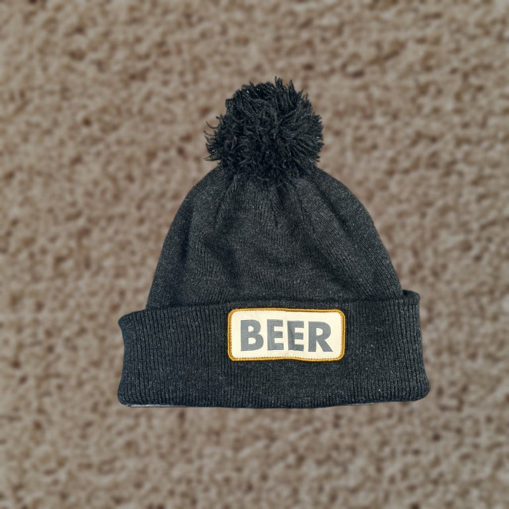 Coal Coal Headwear Beanie Toque Adult One Size Dark Gray Knit Acrylic Blend Pom Hat, Beanie, Unisex Adults, Casual Outdoor, Fall Winter, Gray, Logo, 90s? Size ONE SIZE - 1 Thumbnail