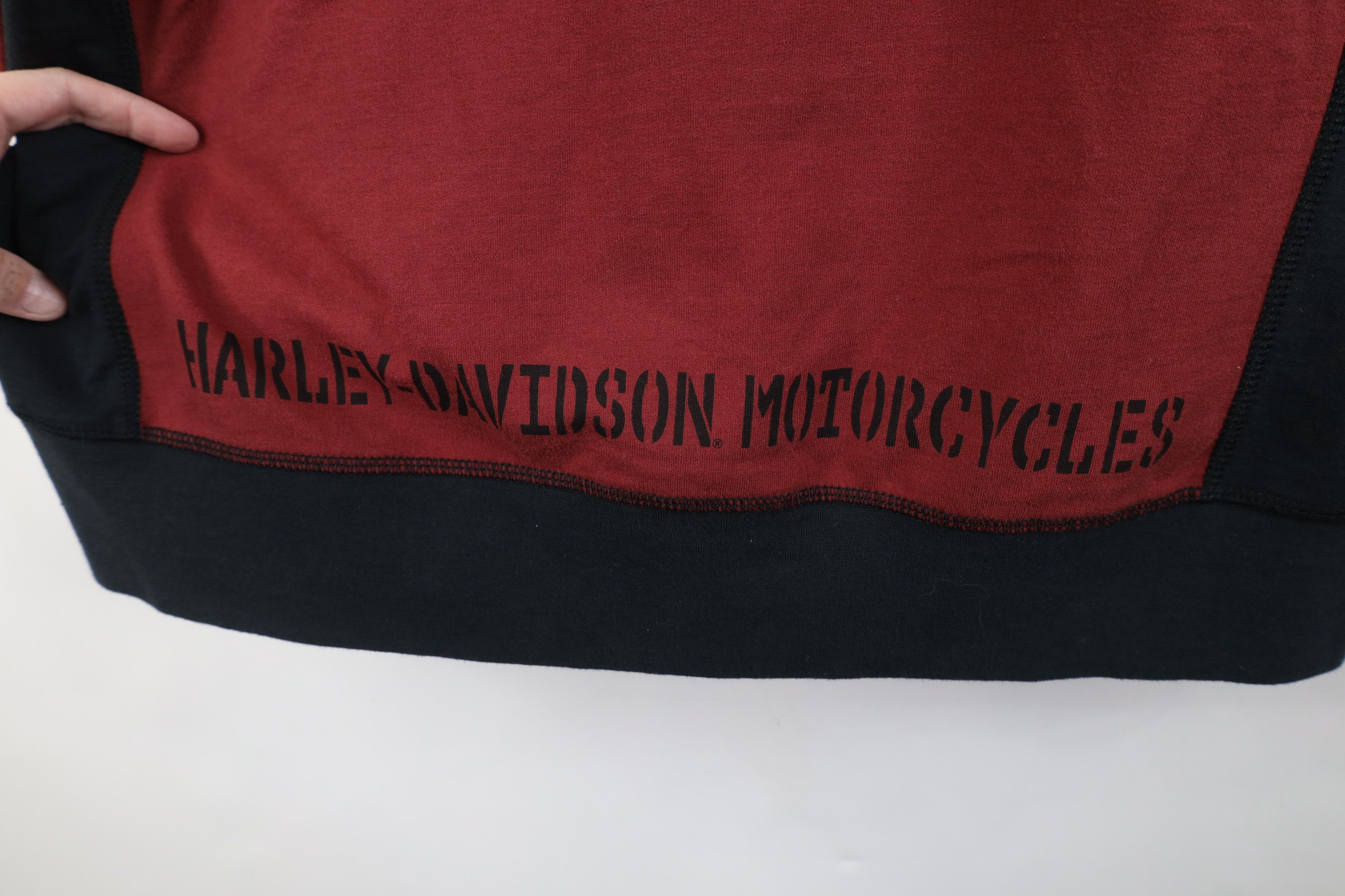 Harley Davidson Vintage Y2K Harley Davidson French Terry Hoodie Red Size US M / EU 48-50 / 2 - 10 Thumbnail