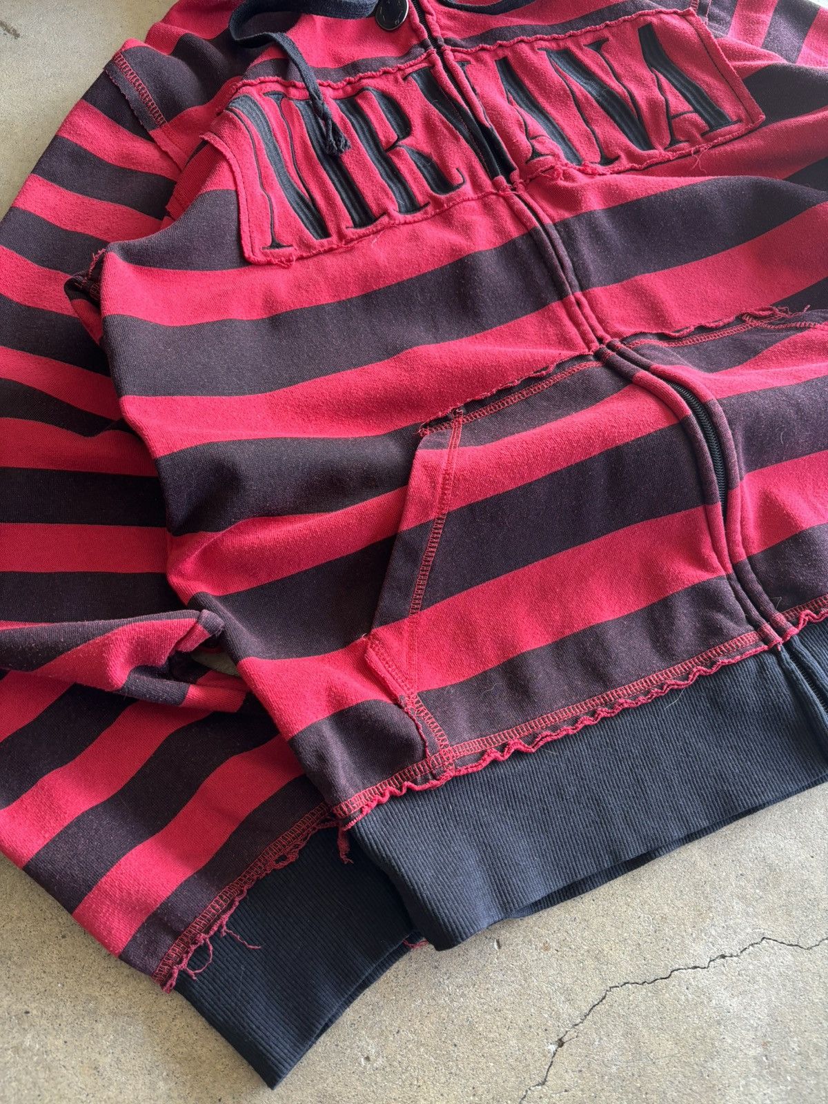 Vintage Crazy Nirvana Grunge Striped Zip Hoodie Kurt Cobain Style Size US L / EU 52-54 / 3 - 4 Thumbnail