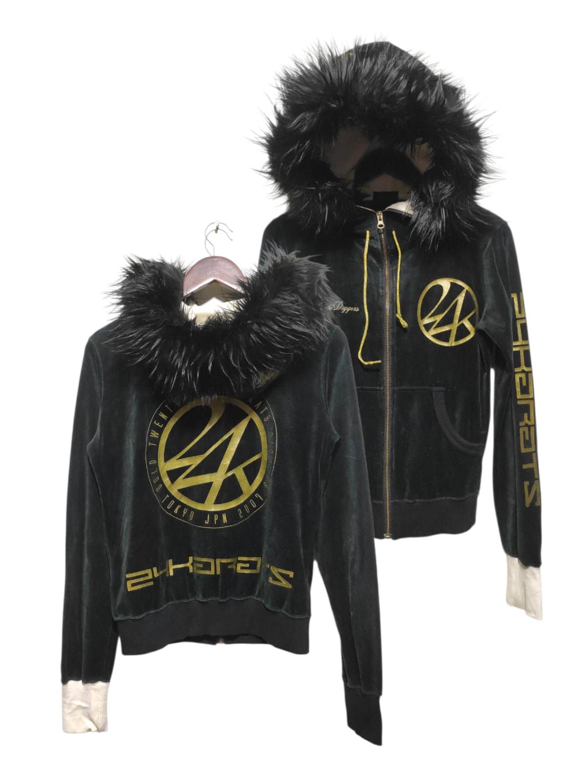 Japanese Brand 24 karat Velvet zip fur hoodie ifsix LGB style Size S / US 4 / IT 40 - 2 Thumbnail