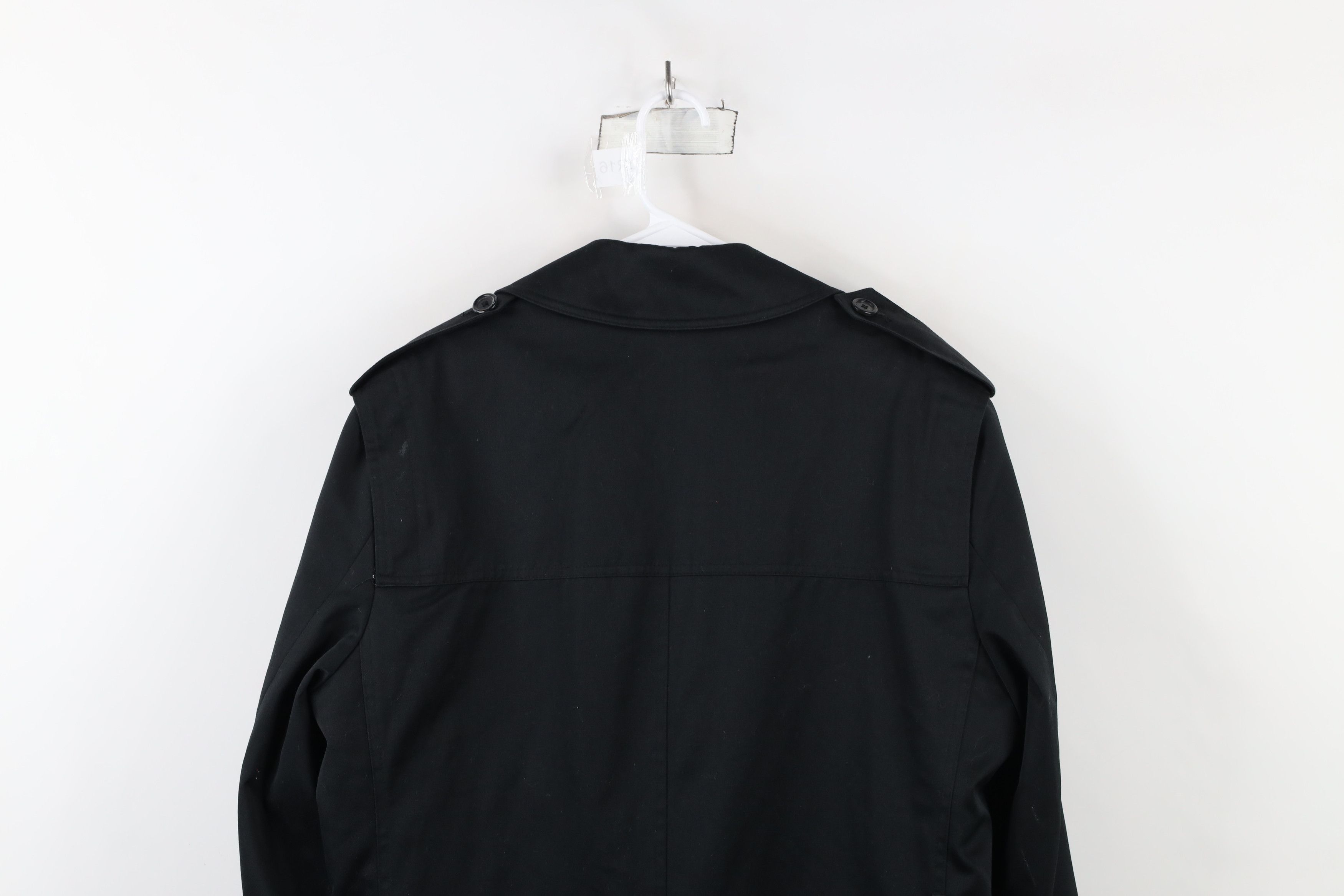 Vintage Vintage 90s Streetwear Breasted Trench Coat Jacket Black Size US XL / EU 56 / 4 - 15 Thumbnail
