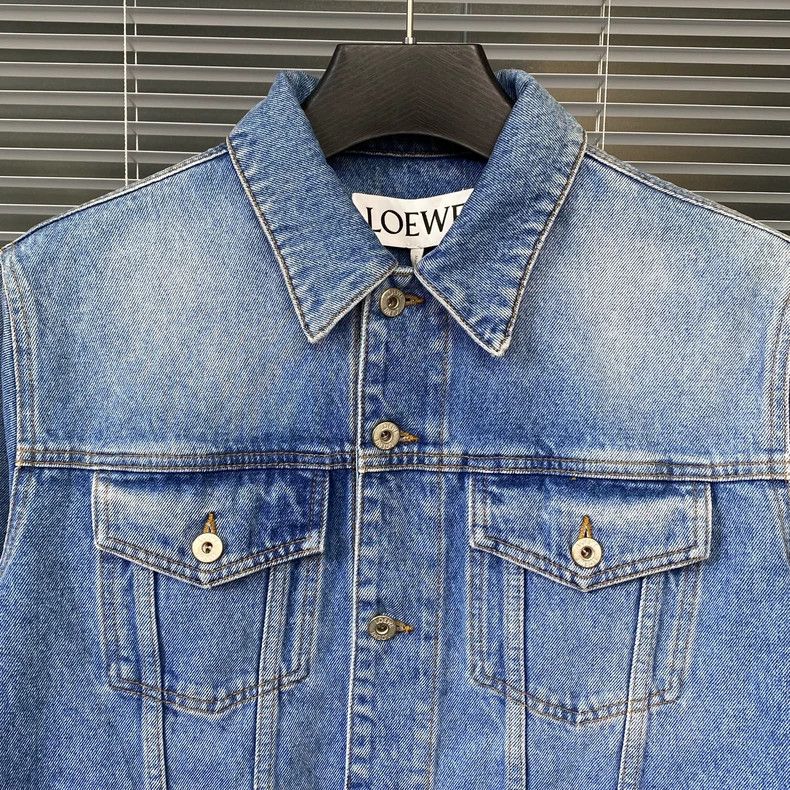 Loewe LOEWE Denim jacket with leather logo Size L / US 10 / IT 46 - 6 Thumbnail