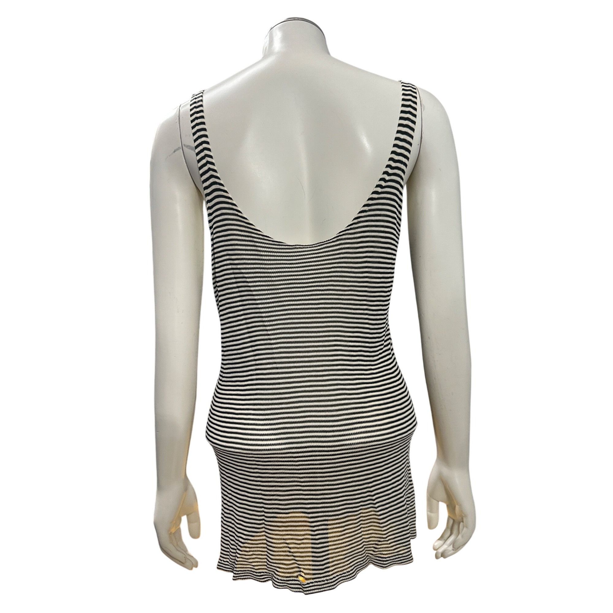 Other CCC Black And White Striped Scoop Neck Tank Top With Stretch Size M / US 6-8 / IT 42-44 - 4 Thumbnail