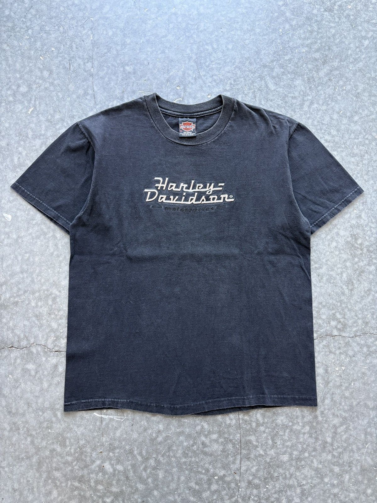 Harley Davidson Vintage 90s Harley Davidson Graphic Tee Faded Black Size US L / EU 52-54 / 3 - 1 Thumbnail