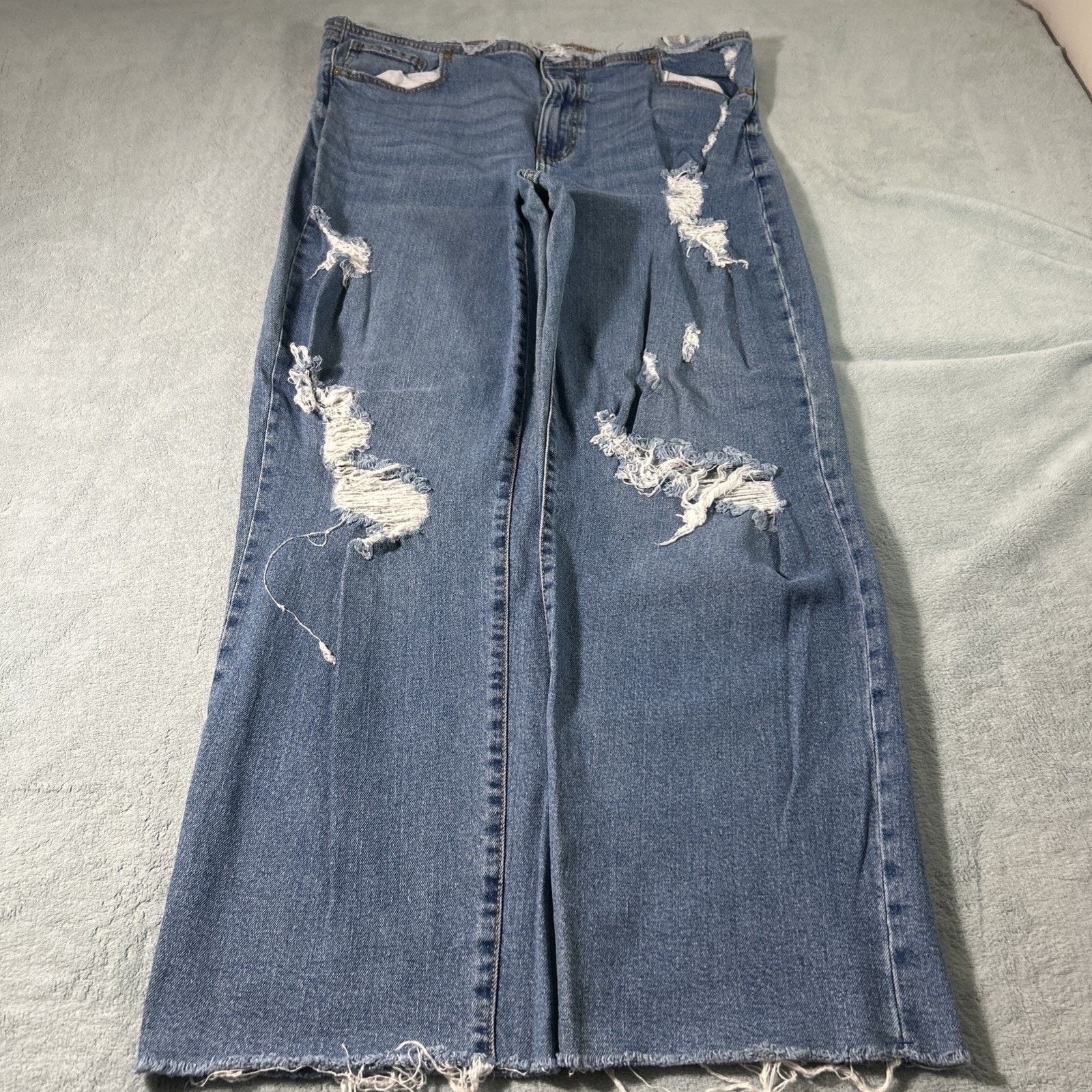 Levi's Beyond Baggy Distressed Ripped Jeans Womens 36x29 Raw Hem Size 36" / US 14 / IT 50 - 10 Thumbnail