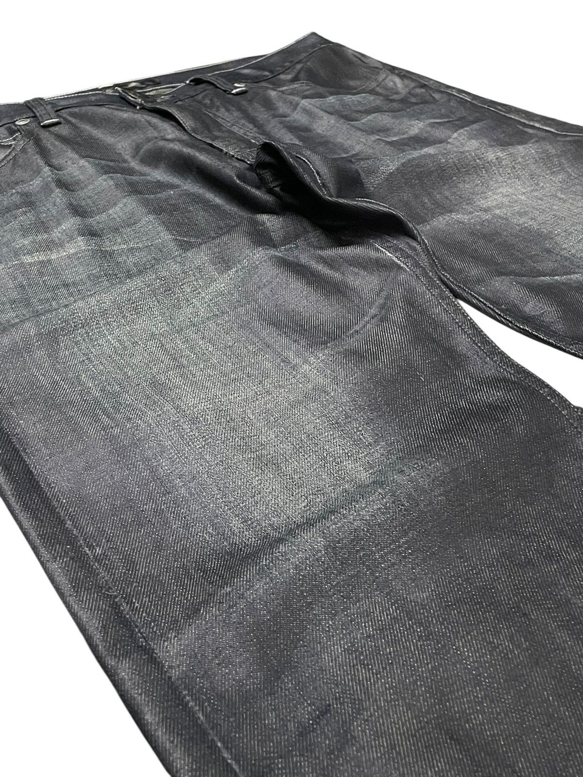 Hysteric Glamour × Yasuyuki Ishii Back Number Japan Waxed Coated Claw Mark Loose Jeans Size US 34 / EU 50 - 9 Thumbnail