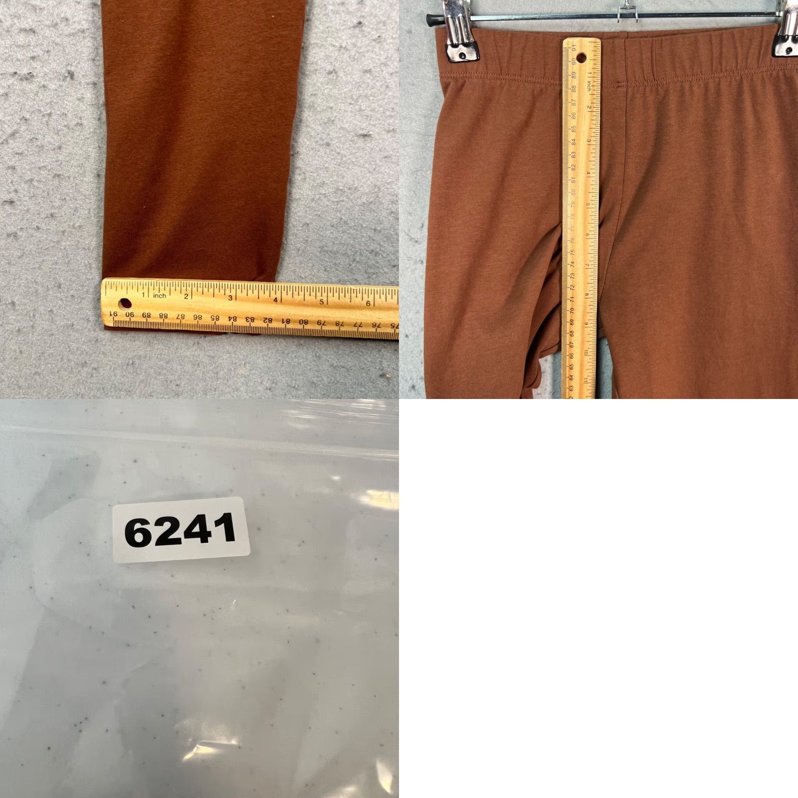Los Angeles Apparel Los Angeles Apparel Womens Small Brown Cotton Spandex Leggings Made In USA Size 40" / US 18 - 8 Thumbnail