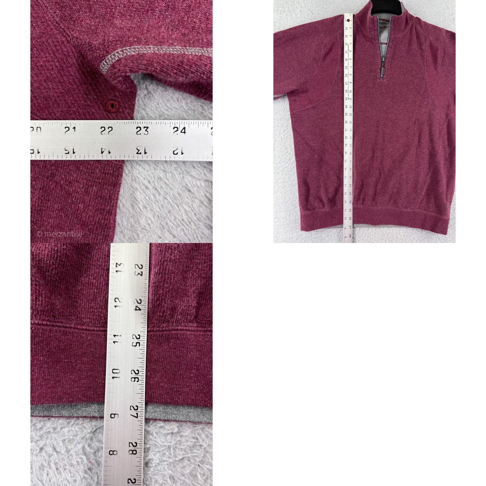 Tommy Bahama Tommy Bahama Mens Sweater Knit 1/4 Zip Mock Neck Long Sleeve Red Golf Casual Size US L / EU 52-54 / 3 - 9 Thumbnail