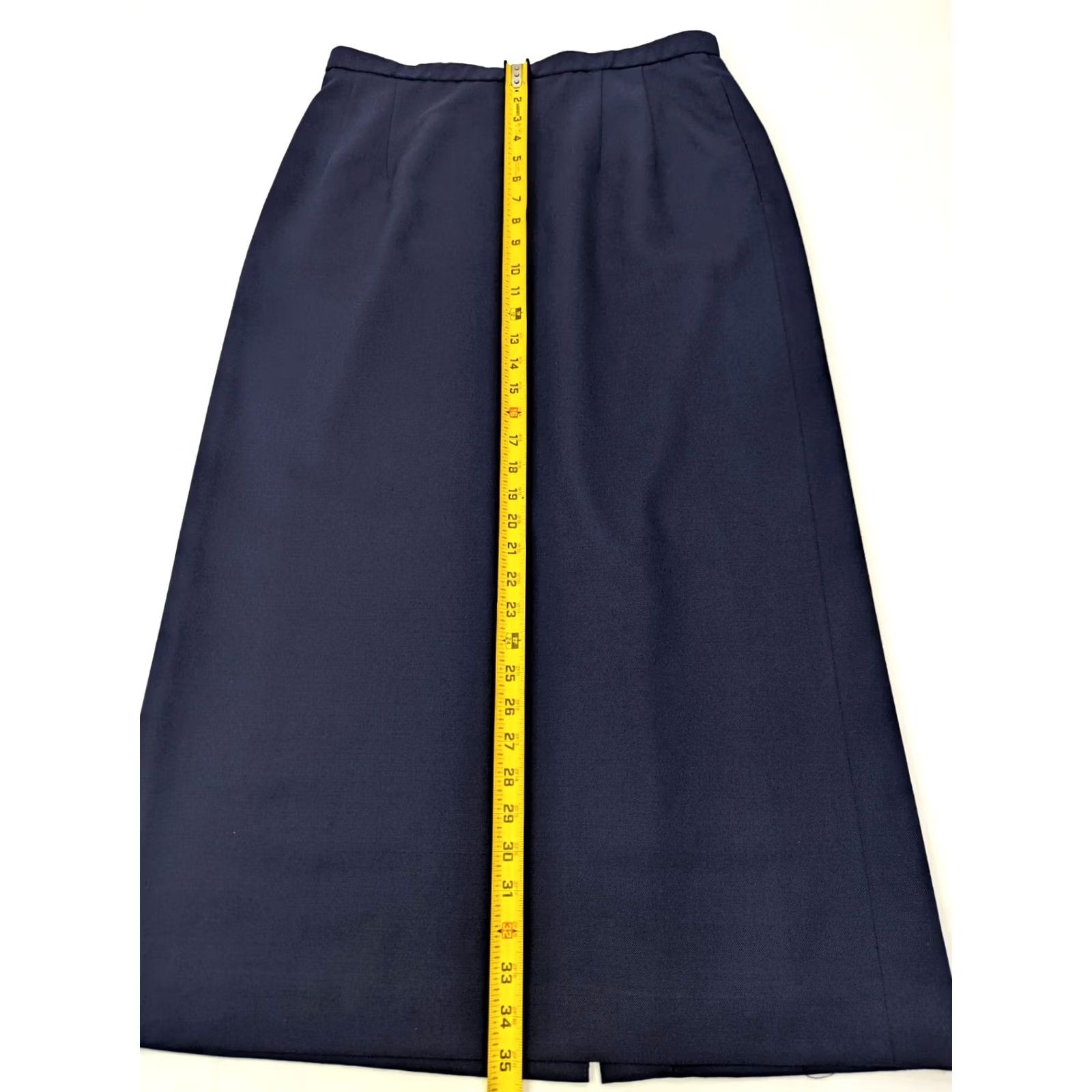 Pendleton VINTAGE Pendleton Maxi Skirt Women 14 Navy Blue Wool Lined 32x35 90s Pattern Women Size 36" / US 14 / IT 50 - 6 Thumbnail