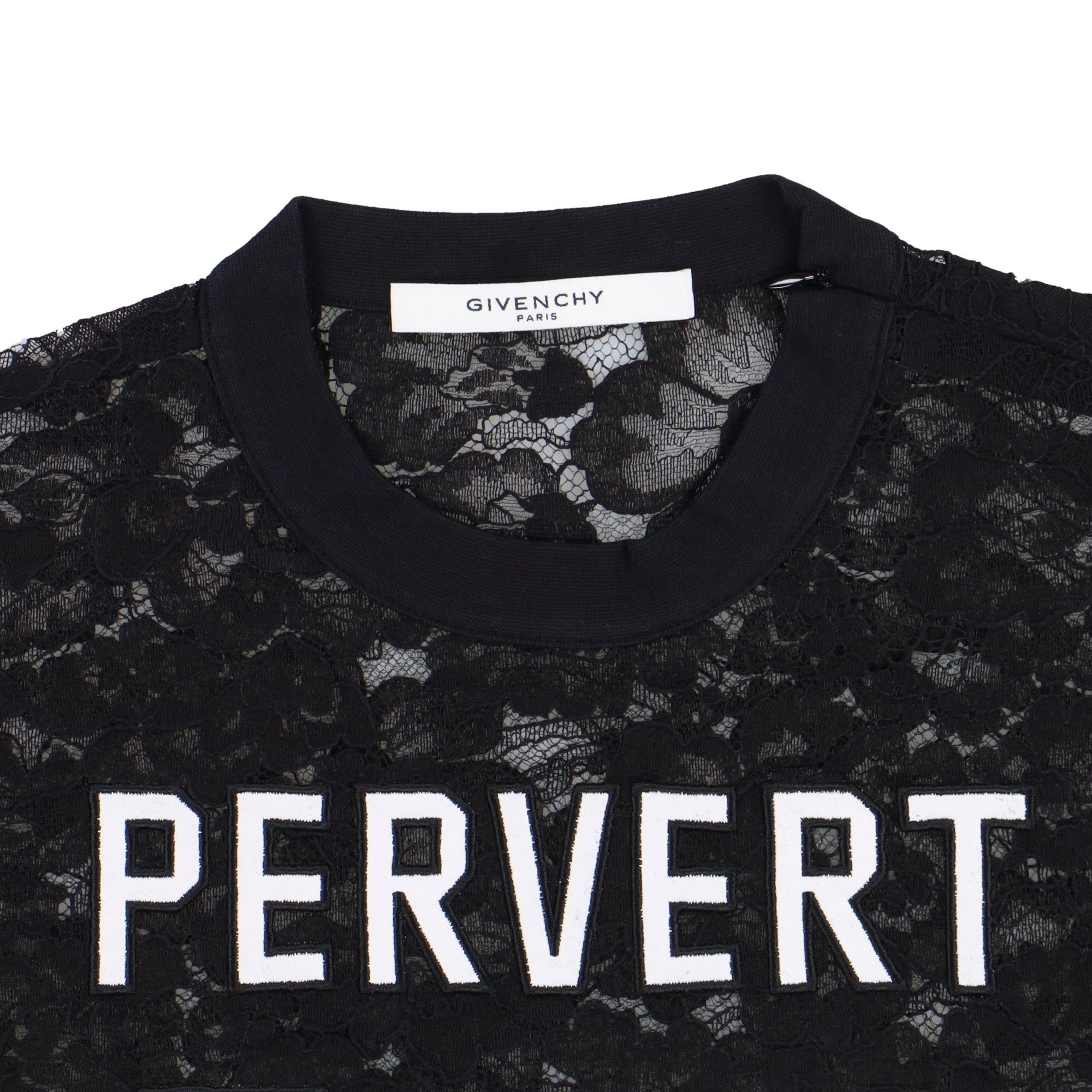 Givenchy Black Embroidered Pervert 17 Lace T-Shirt Size US M / EU 48-50 / 2 - 6 Thumbnail
