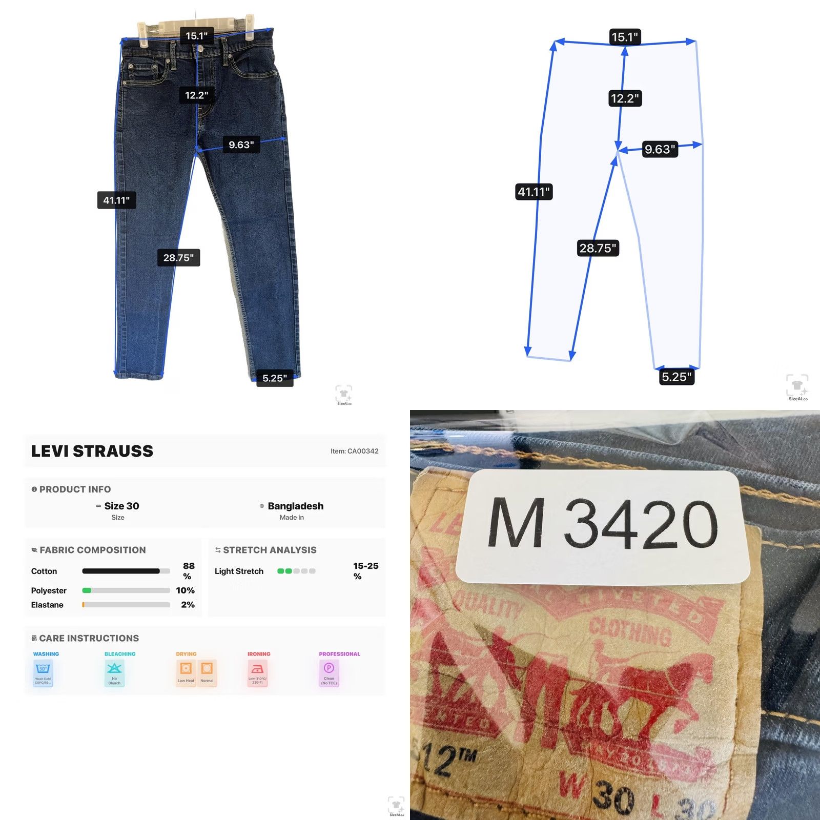 Levi's Levi's 512 Jeans Mens Slim Tapered Dark Wash Zip Fly 30x30 Blue Denim Stretch Logo 5-Pocket Jeans Mens Size US 30 / EU 46 - 9 Thumbnail