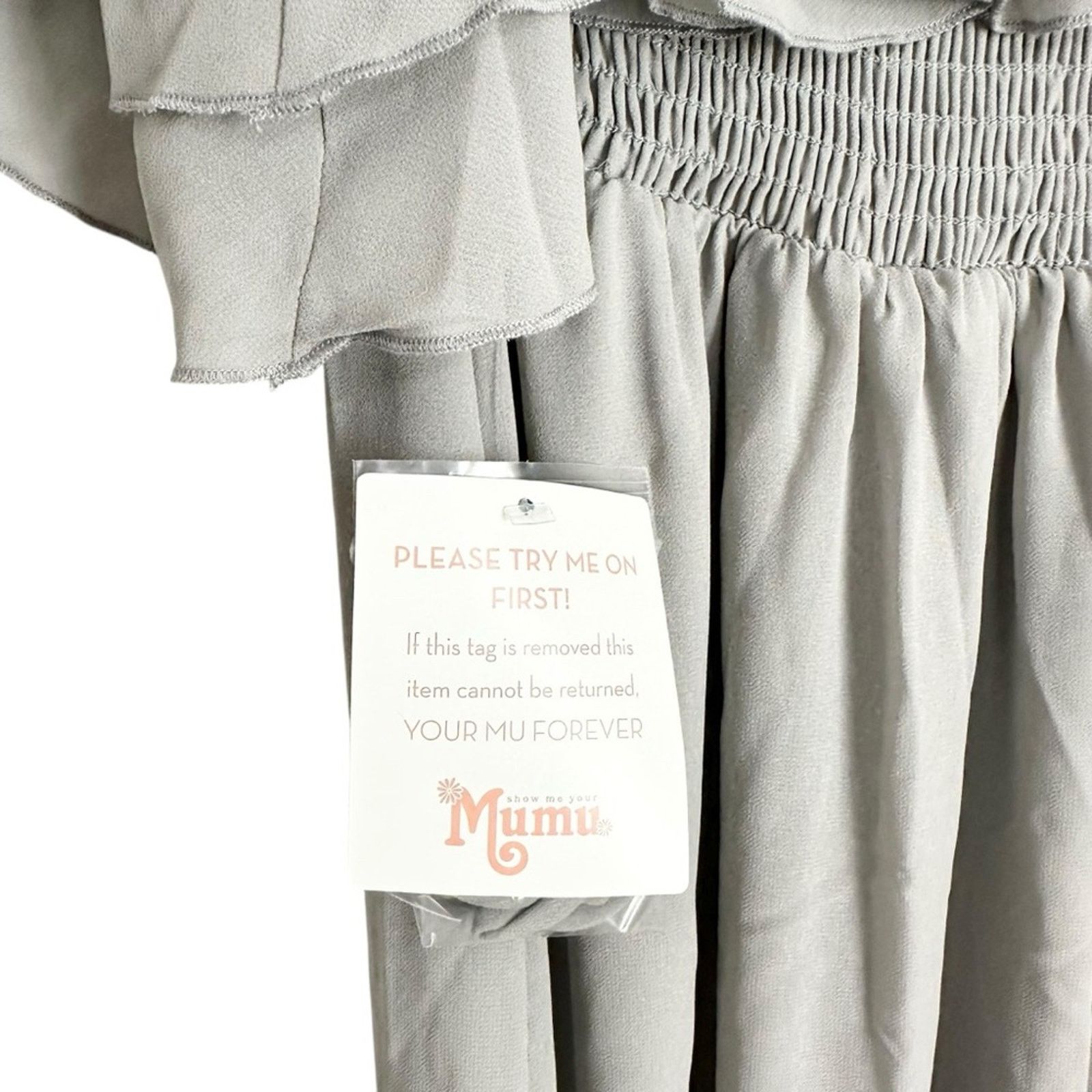 Show Me Your MuMu Show Me Your Mumu Emma Ruffle Maxi Dove Gray Sz Bridesmaid M Size M / US 6-8 / IT 42-44 - 10 Thumbnail
