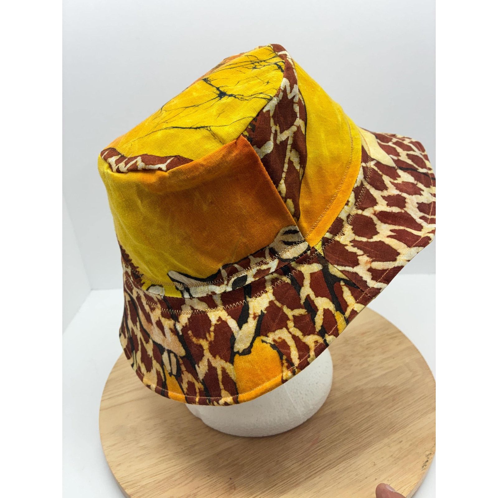 Other Gerald — Upcycled Waxed Cotton Giraffe Bucket Hat Size ONE SIZE - 6 Thumbnail