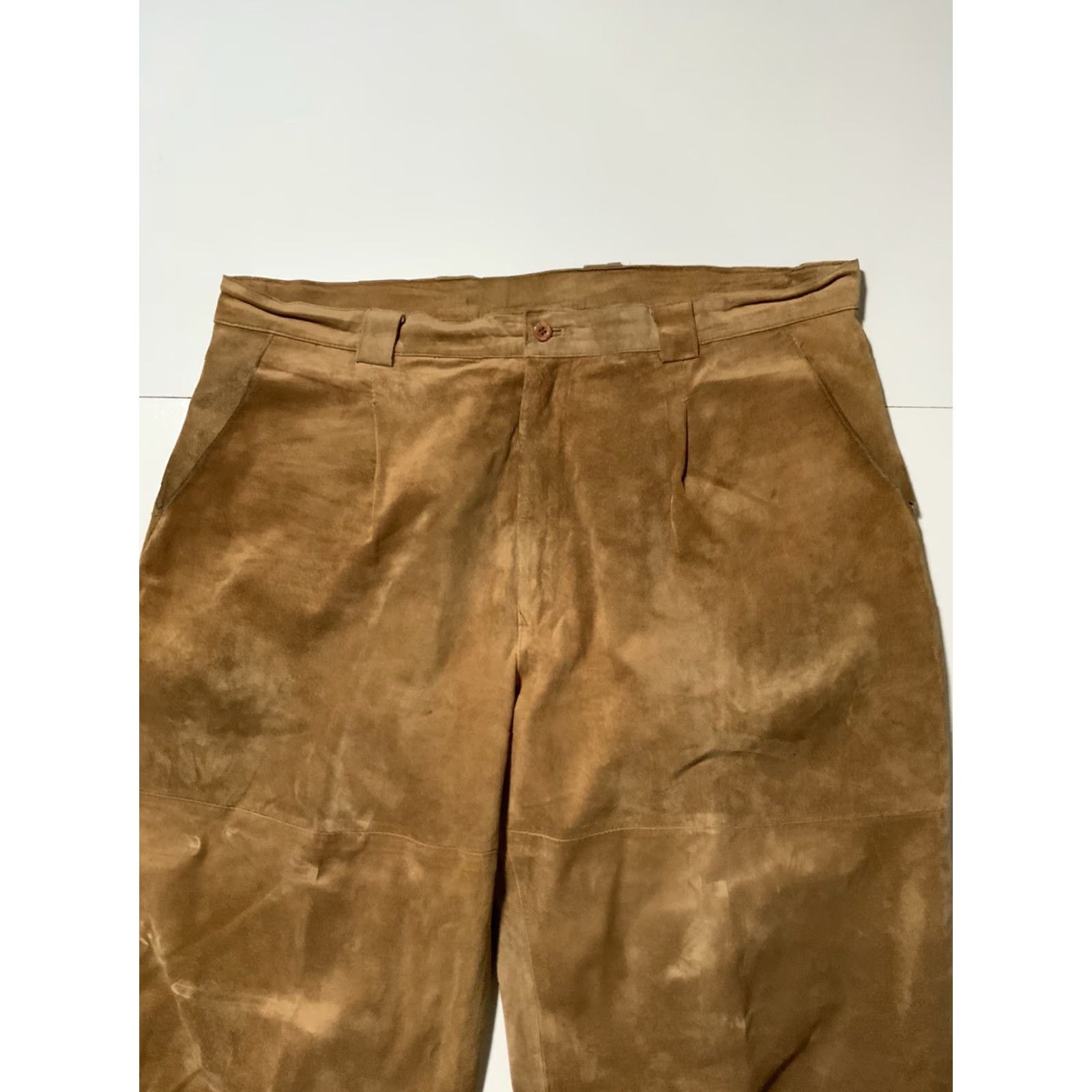 Vintage VINTAGE Joey Richi Leather Lined Baggy Loose Fit Mens Pants Sz. 40 Brown 100% Leather Style Leather Regular Pants Mens 40 Inseam 29in Size US 40 / EU 56 - 4 Thumbnail