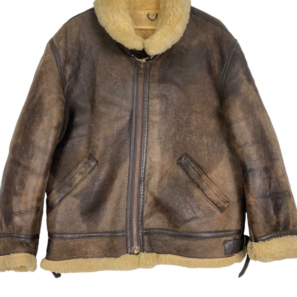 Japanese Brand Men Robo B-3 style sheep skin shearling leather jacket Size US M / EU 48-50 / 2 - 5 Thumbnail