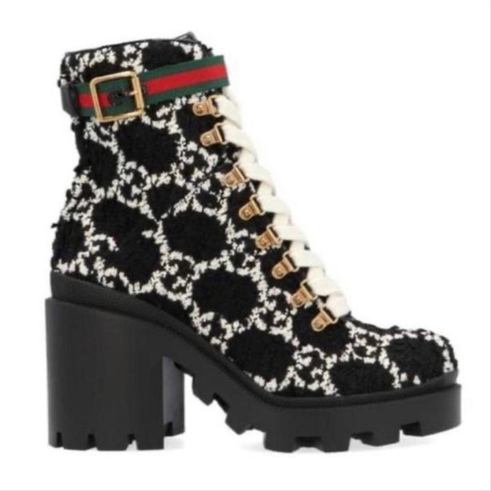 Gucci Trip GG logo wool ankle boots Size US 5.5 / IT 35.5 - 1 Thumbnail