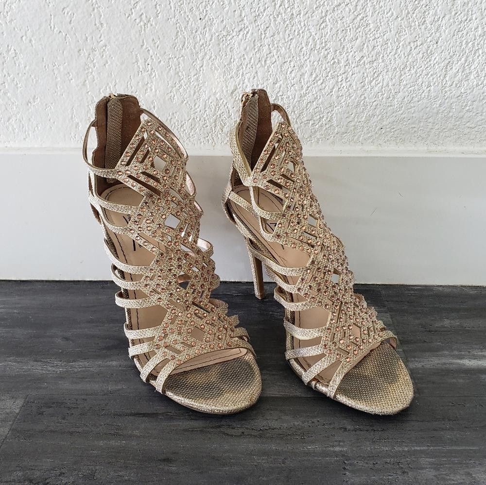 Designer Rose Gold AM Diamond Decor Heel Size US 8.5 / IT 38.5 - 2 Thumbnail
