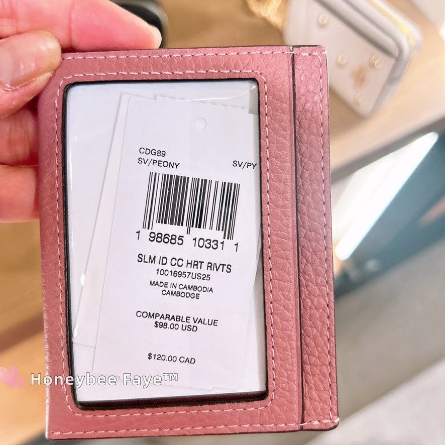 Coach Slim Id Card Case With Heart Rivets CDG89 Size ONE SIZE - 3 Thumbnail