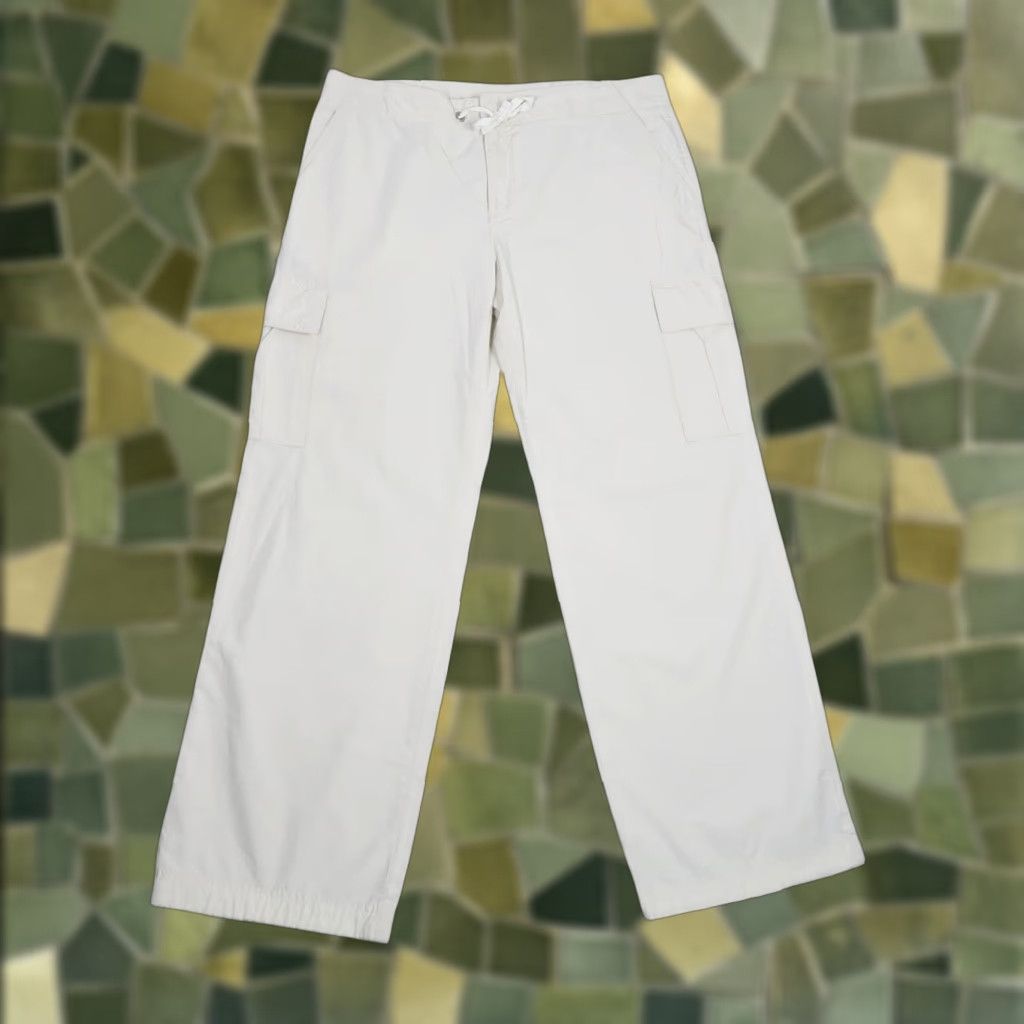 Gap VINTAGE Gap cream khaki mid rise wide leg cargo pants Womens L 90s Casual Cotton Pants Size 36" / US 14 / IT 50 - 1 Thumbnail