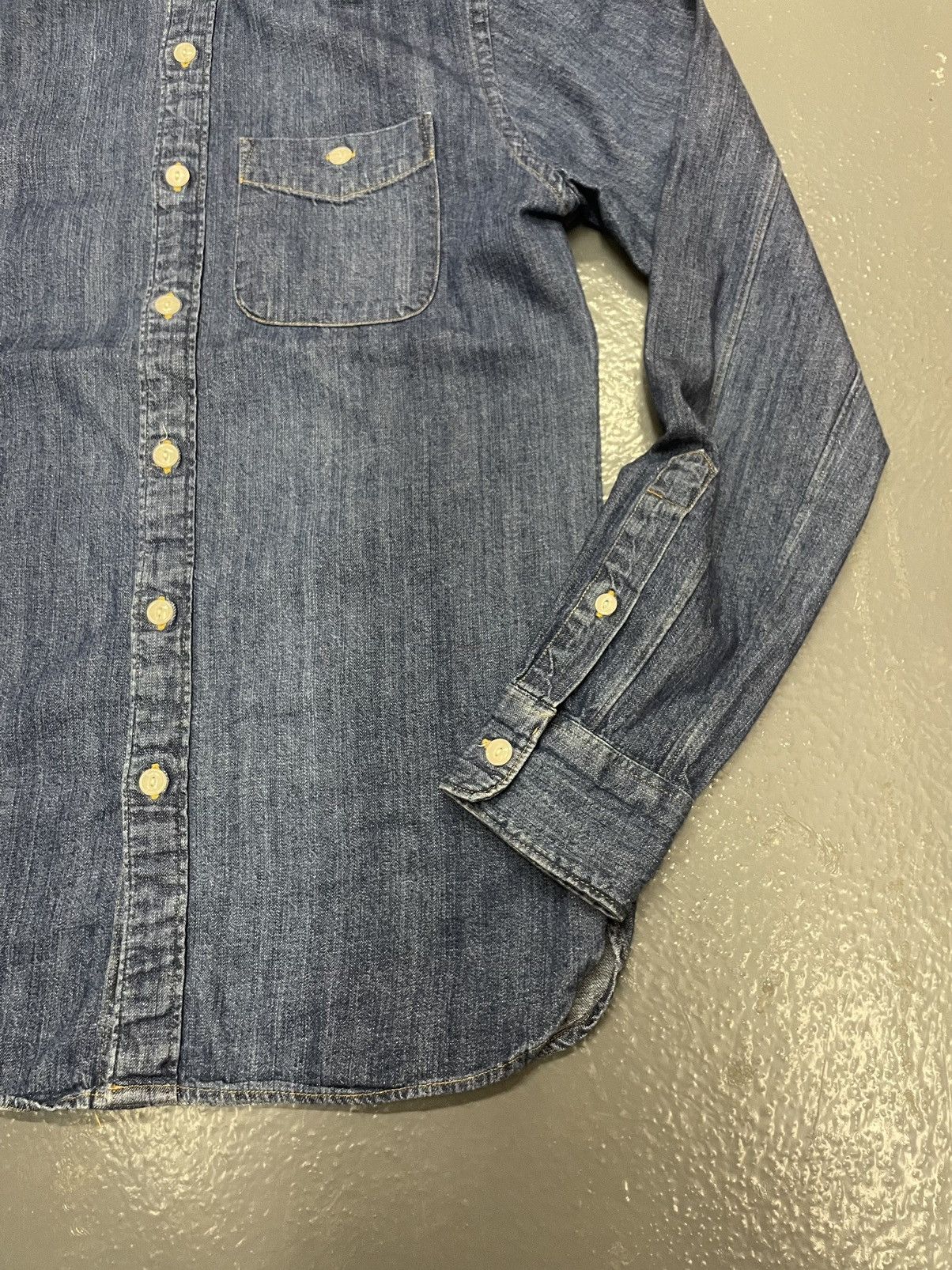 Todd Snyder Albiate Denim Button Up Shirt Spread Collar Medium Wash Size US XS / EU 42 / 0 - 5 Thumbnail