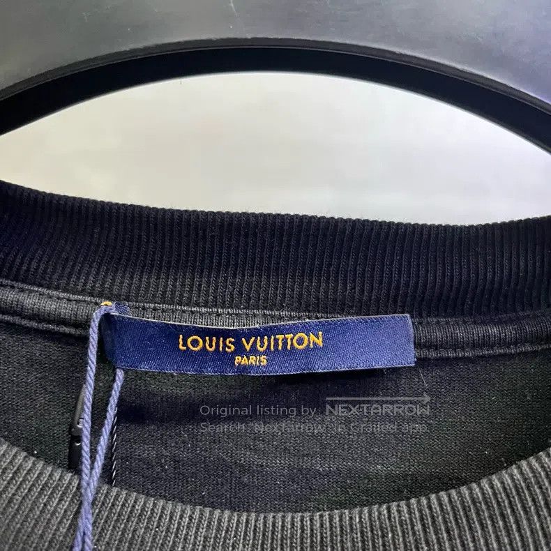 Louis Vuitton Louis Vuitton Black Letter Logo Embroidered Crew Neck Shor Size US M / EU 48-50 / 2 - 2 Thumbnail
