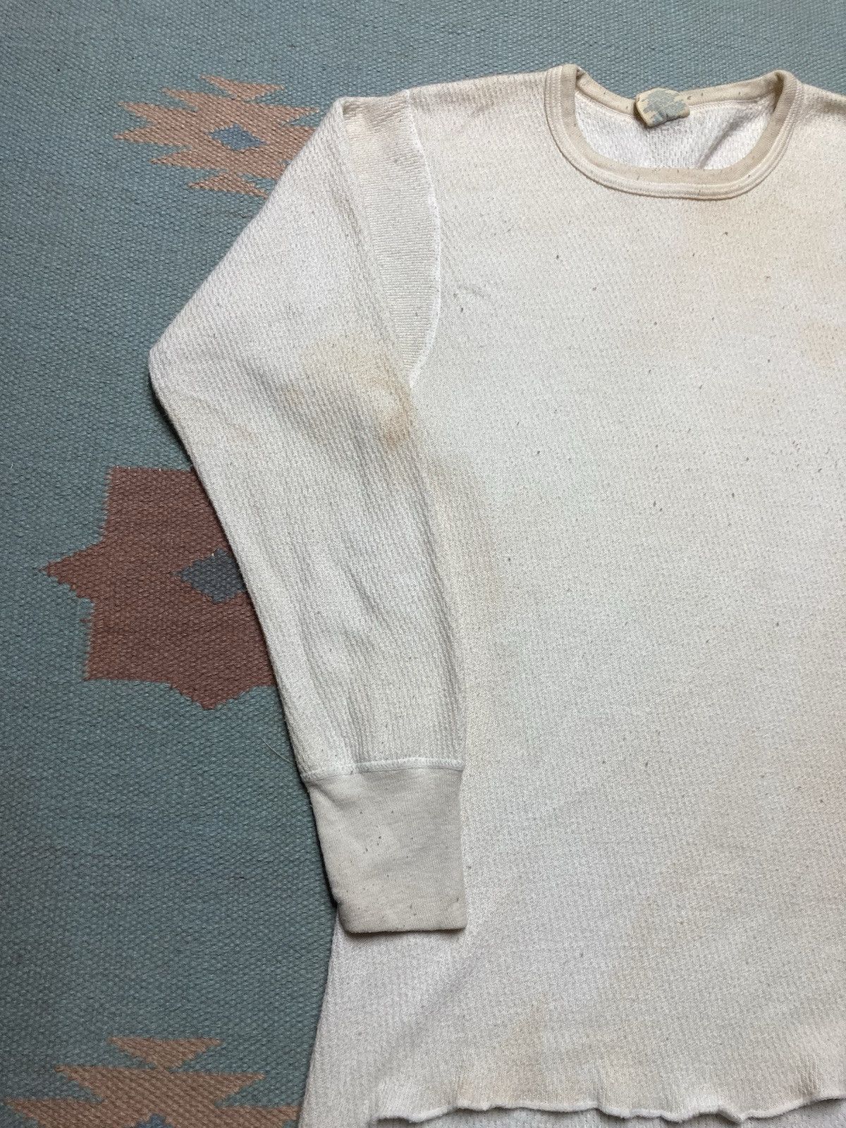 Vintage Vtg waffle knit thermal shirt JE Morgan stained grunge large Size US L / EU 52-54 / 3 - 2 Thumbnail