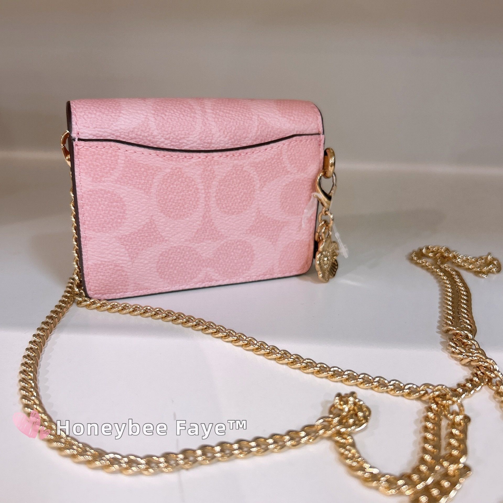 Coach Mini Wallet On A Chain Signature Canvas With Charms CEF59 Size ONE SIZE - 8 Thumbnail