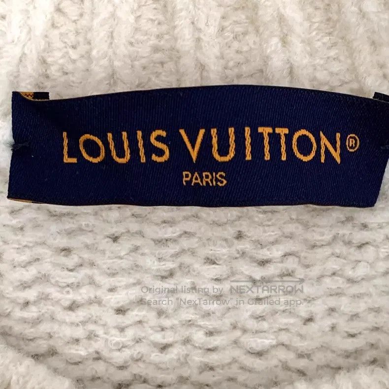 Louis Vuitton Louis Vuitton 26 off-white logo intarsia crewneck wool lon Size US M / EU 48-50 / 2 - 5 Thumbnail