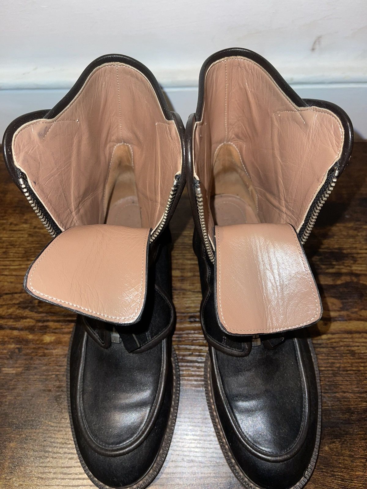 Marni MARNI zip-up Black Flat Leather Boots Size US 7.5 / IT 37.5 - 4 Thumbnail