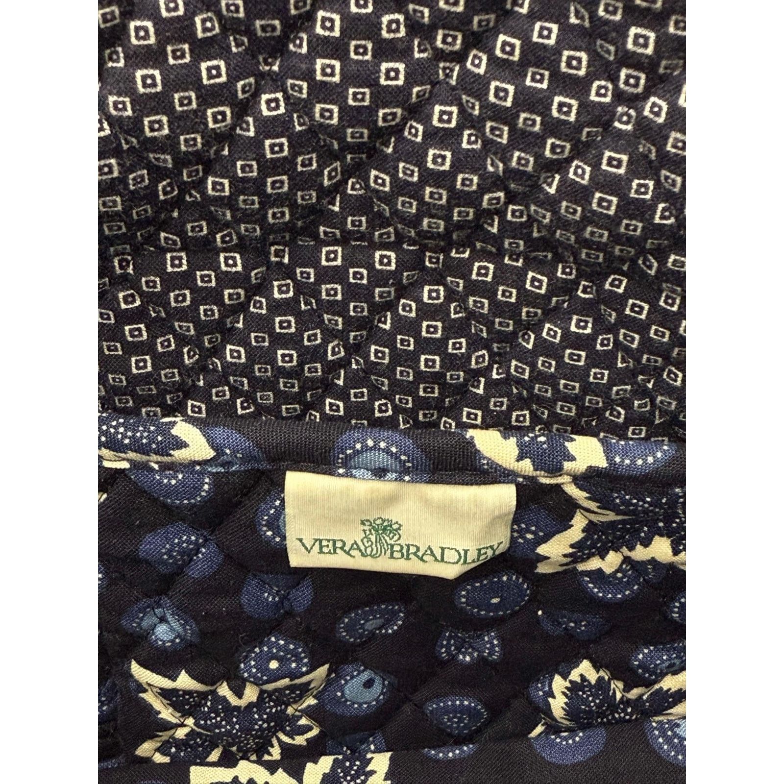 Vera Bradley Vera Bradley Quilted Tropical Shoulder Tote Bag Navy Blue Size ONE SIZE - 4 Thumbnail