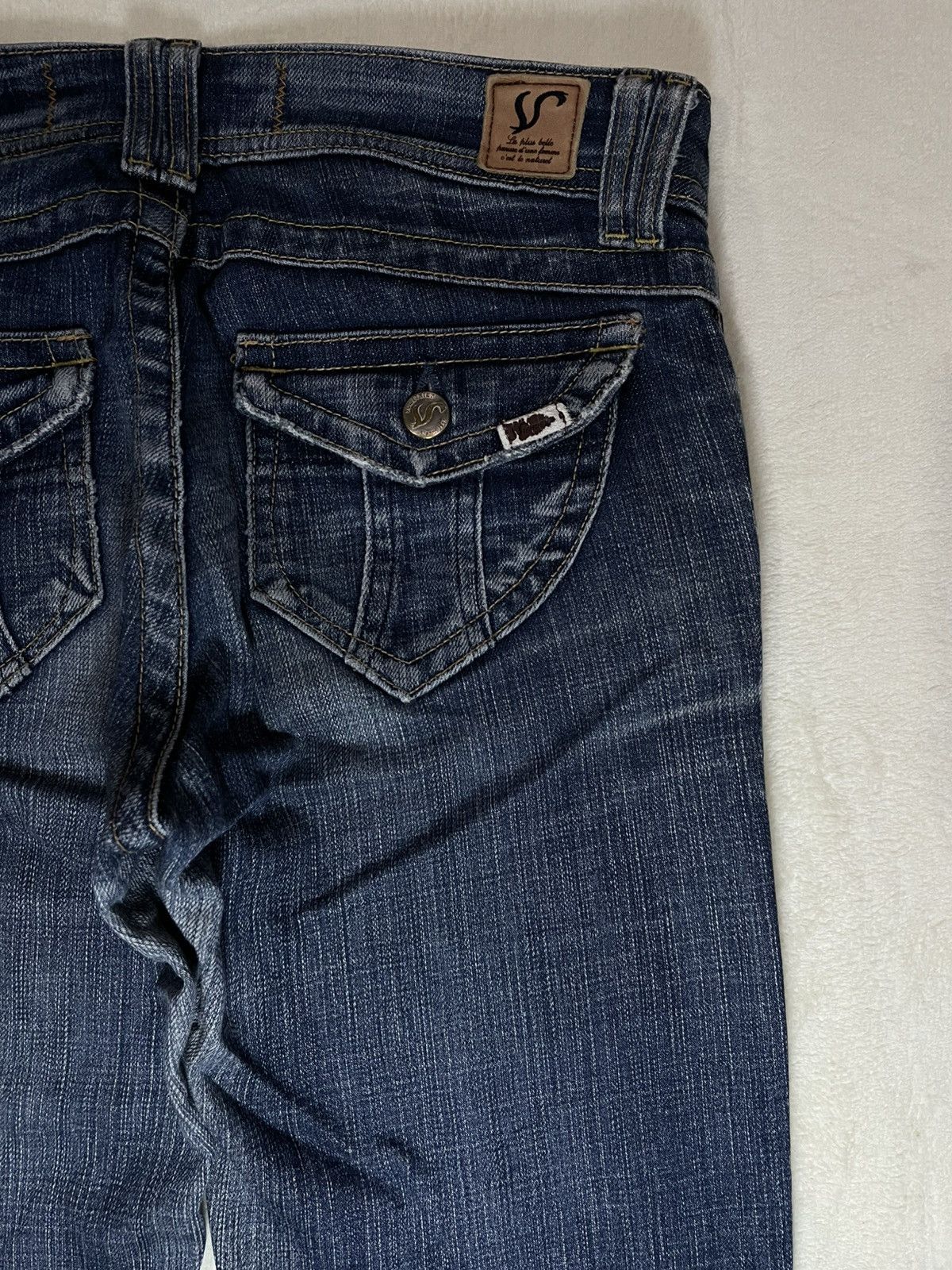 Edwin Vintage Something Edwin Mudwash Ripped Boot Cut Denim Jeans Size US 31 - 15 Thumbnail