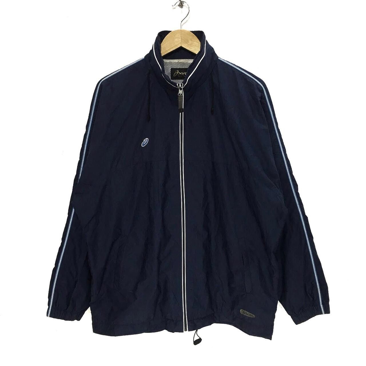 Asics Vtg 80' ASICS Blue Technical Windbreaker Sweater Tiger Size US M / EU 48-50 / 2 - 1 Thumbnail
