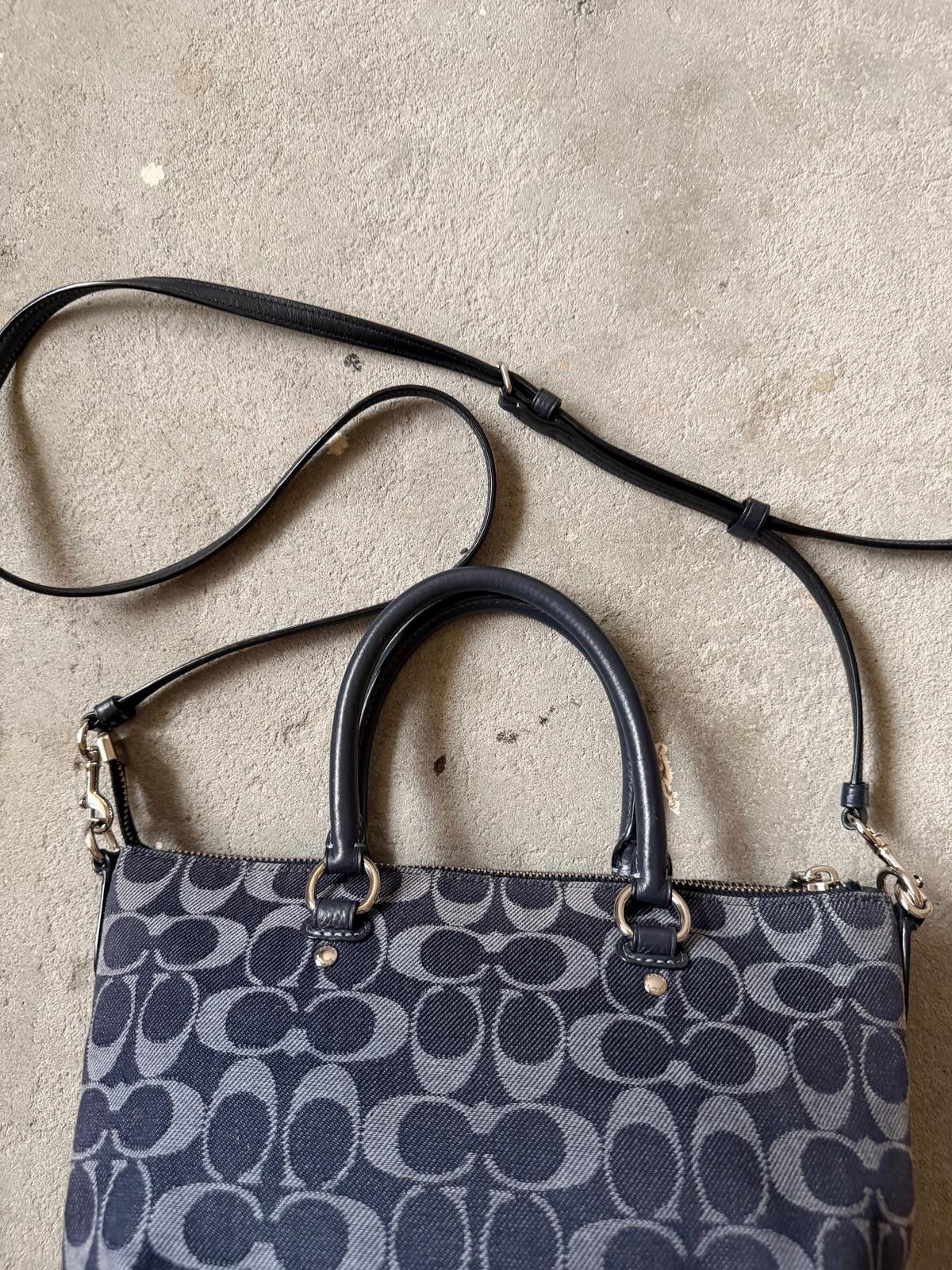 Coach Coach 2Way Signature Mini Emma Denim Shoulder Bag Navy Size ONE SIZE - 8 Thumbnail