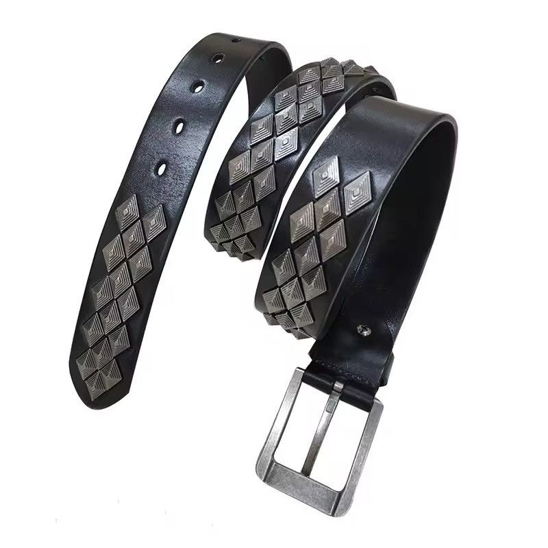 Japanese Brand × Vintage Heavy Metal Rivet Genuine Leather Belt Size ONE SIZE - 1 Thumbnail