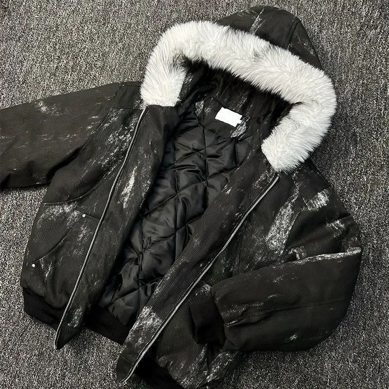 Japanese Brand Parka Coat Streetwear Loose Hooded Faux Mink Collar Size US L / EU 52-54 / 3 - 2 Thumbnail