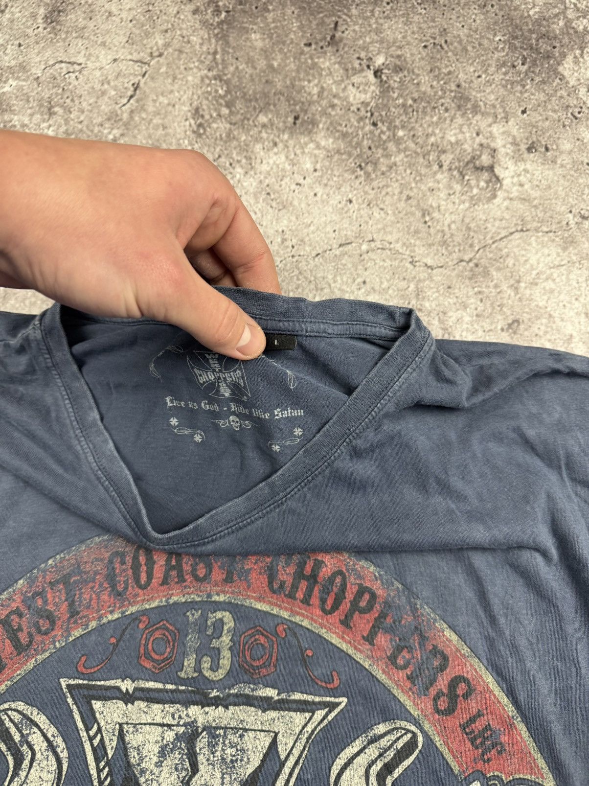 West Coast Choppers Vintage 00’s West Coast Choppers skull t-shirt rare retro Size US L / EU 52-54 / 3 - 6 Thumbnail