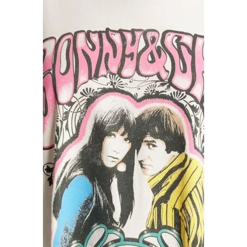 Daydreamer DAYDREAMER Sonny & Cher Cleveland OS Tee in Stone New Size ONE SIZE - 9 Thumbnail